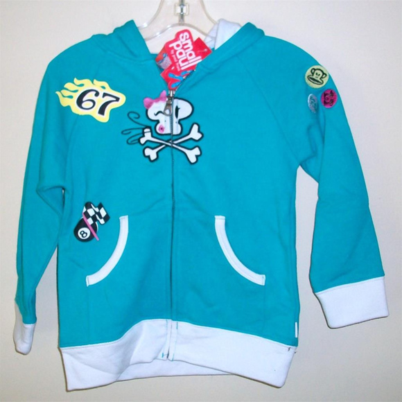 GIRLS HOODIE PAUL FRANK NWT Sweatshirt Mint Green - Picture 1 of 3